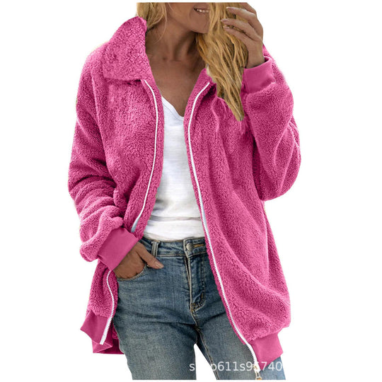 Damen Fleece-Jacke im Oversized-Stil EB