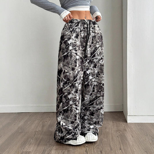 Damen Bequeme Freizeithose mit floralem Design und elastischem Bund EB