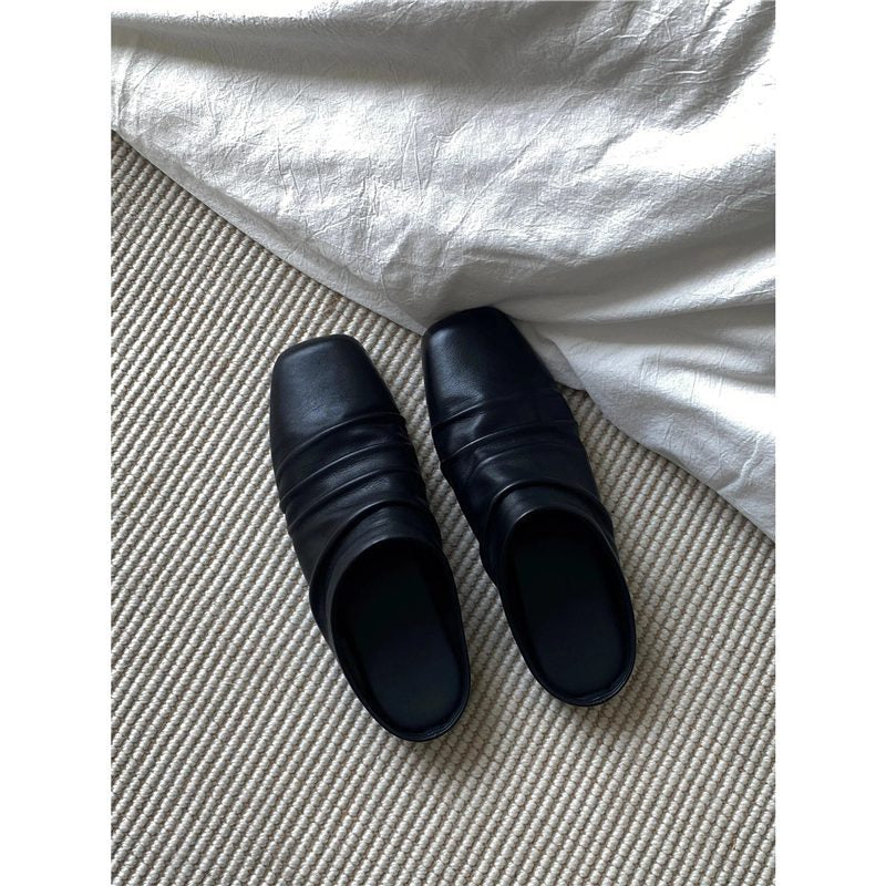 Damen modische Mules mit elegantem Faltenwurf und bequemer Passform EB