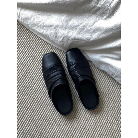 Damen modische Mules mit elegantem Faltenwurf und bequemer Passform EB