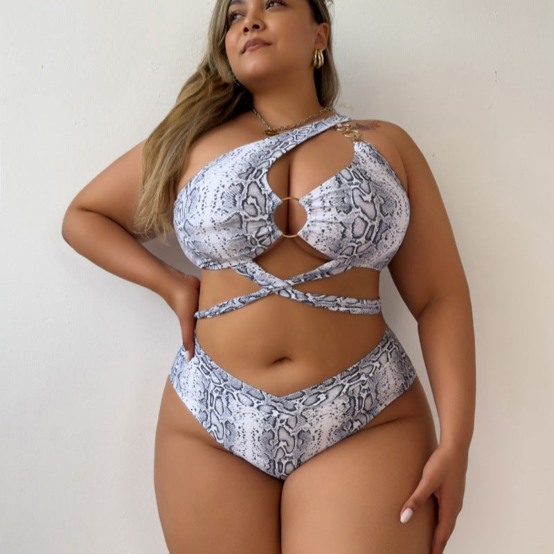Damen Asymmetrisches Cut-Out Bikini-Set EB