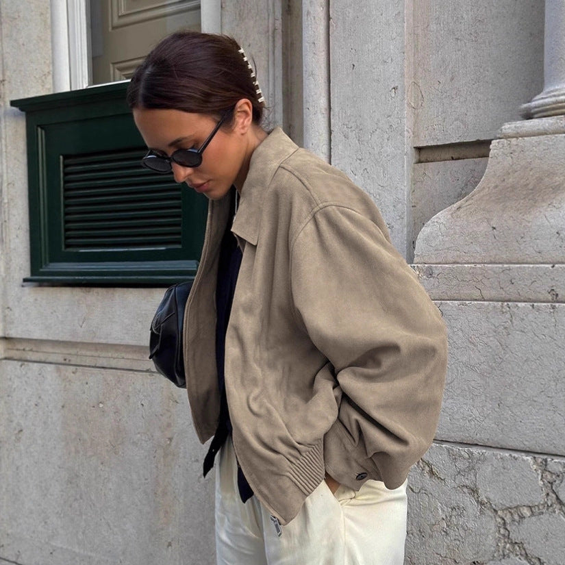 Damen Lässige Oversized Jacke aus weichem Material EB