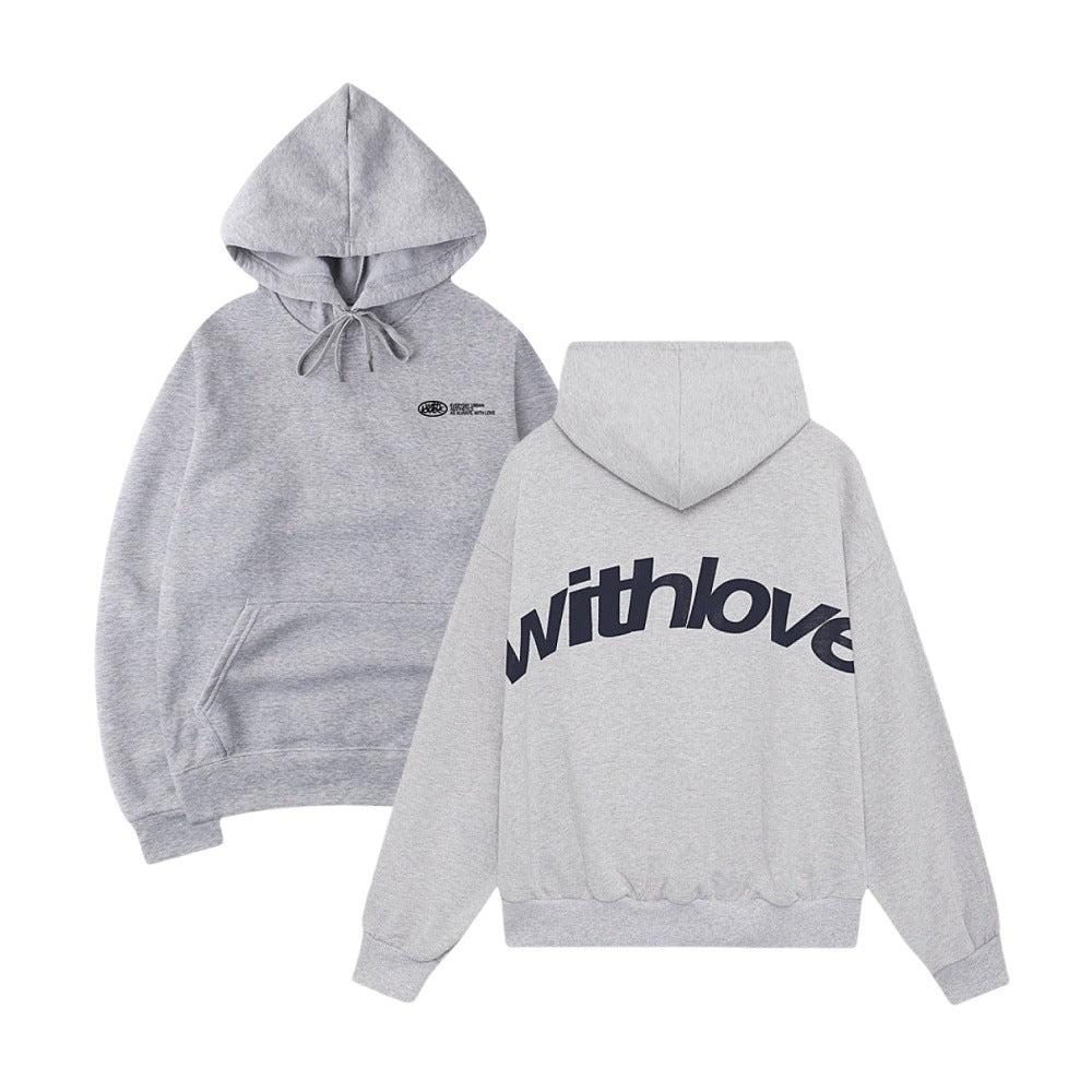Unisex nan oversized Kapuzenpullover mit großflächigem Rückenprint, Kängurutasche und gerippten Bündchen EB