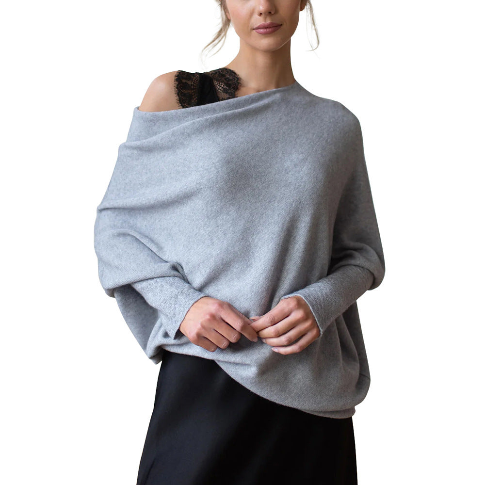 Damen Oversized Pullover mit weitem Schnitt und eleganten Details EB