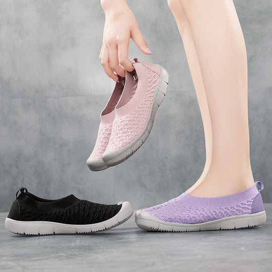 Damen Flexible Badeschuhe mit atmungsaktivem Obermaterial und rutschfester Sohle EB