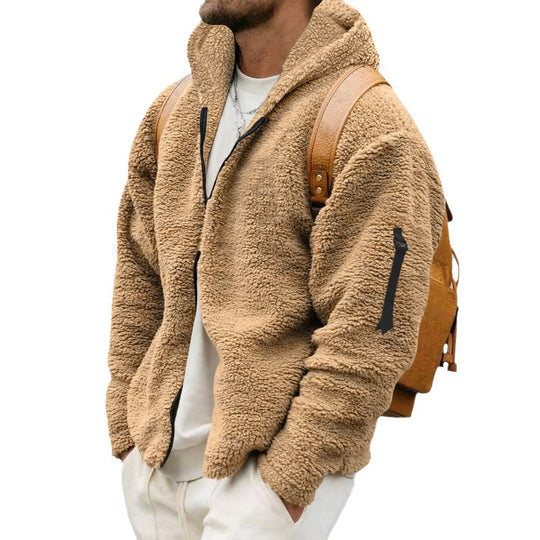 Herren Bequeme Fleecejacke mit hohem Kragen und praktischen Taschen EB