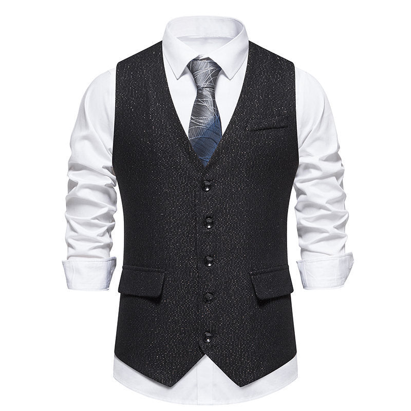 Herren elegante Weste mit feinen Knopfdetails EB