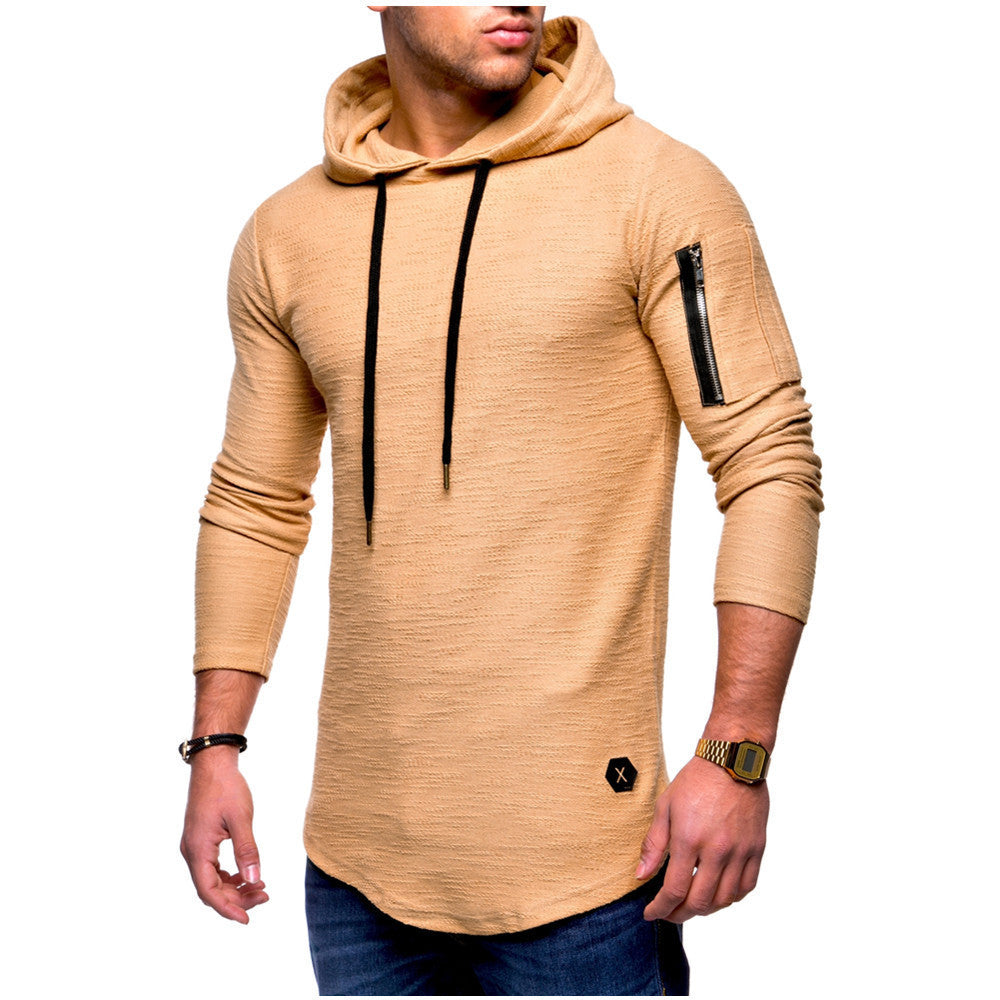 Herren lässiger Kapuzenpullover mit modischem Reißverschluss EB