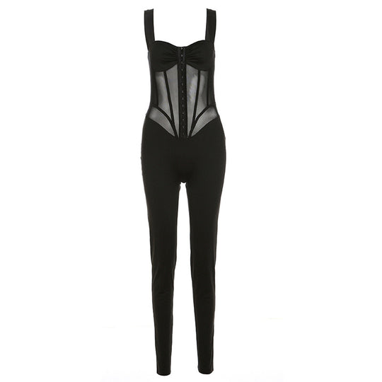 Damen Eleganter Body mit durchsichtigen Einsätzen und figurformendem Schnitt EB