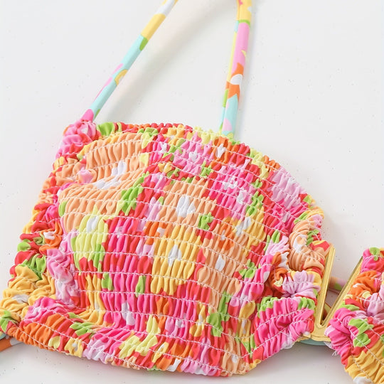 Damen Bandeau-Bikini mit verspieltem Rüschen-Design EB