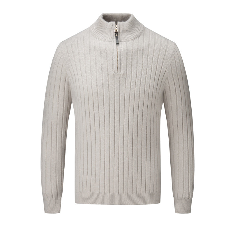 Herren Pullover mit modernem Stehkragen und ergänzendem Reißverschluss EB