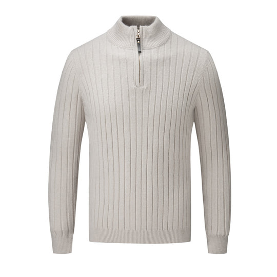 Herren Pullover mit modernem Stehkragen und ergänzendem Reißverschluss EB