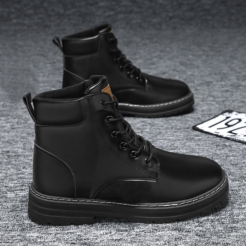 Herren robuste Lederstiefeletten mit rutschfester Sohle und weicher Innensohle EB