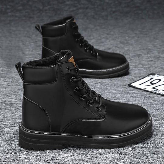 Herren robuste Lederstiefeletten mit rutschfester Sohle und weicher Innensohle EB