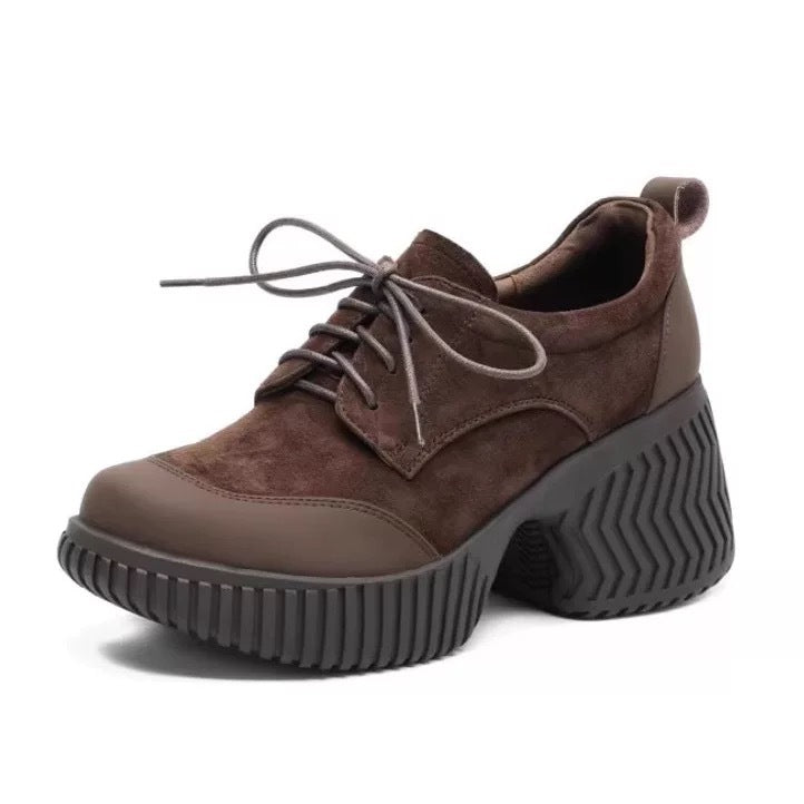 Damen modische Schnürschuhe mit robustem Blockabsatz EB