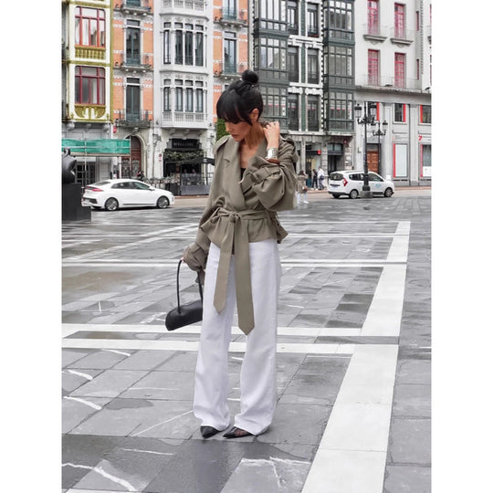 Damen Oversized Trenchcoat mit schickem Gürtel EB