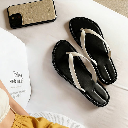 Damen Elegante Flip-Flops mit ergonomischem Fußbett und rutschfester Sohle EB