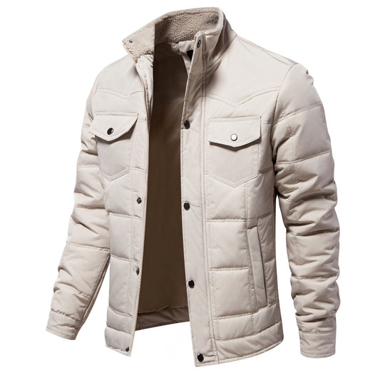 Herren Winterjacke mit gefüttertem Kragen und praktischen Taschen EB