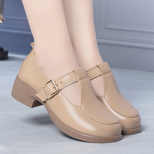 Damen Mary Jane Schuhe mit verstellbarem Riemen und bequemen Blockabsatz EB