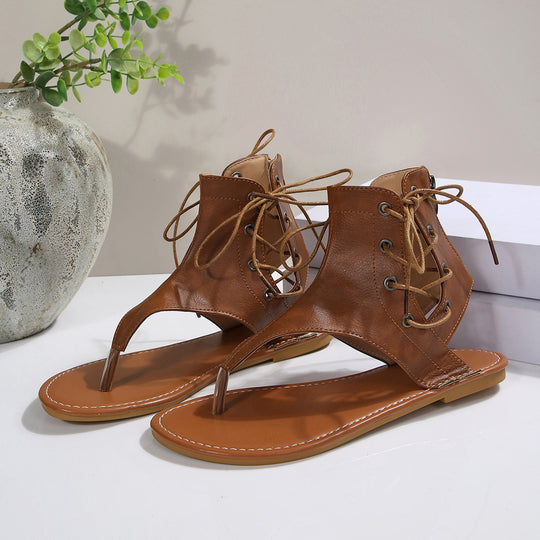 Damen Schnürsandalen mit elegantem Riemendesign und Komfortfußbett EB