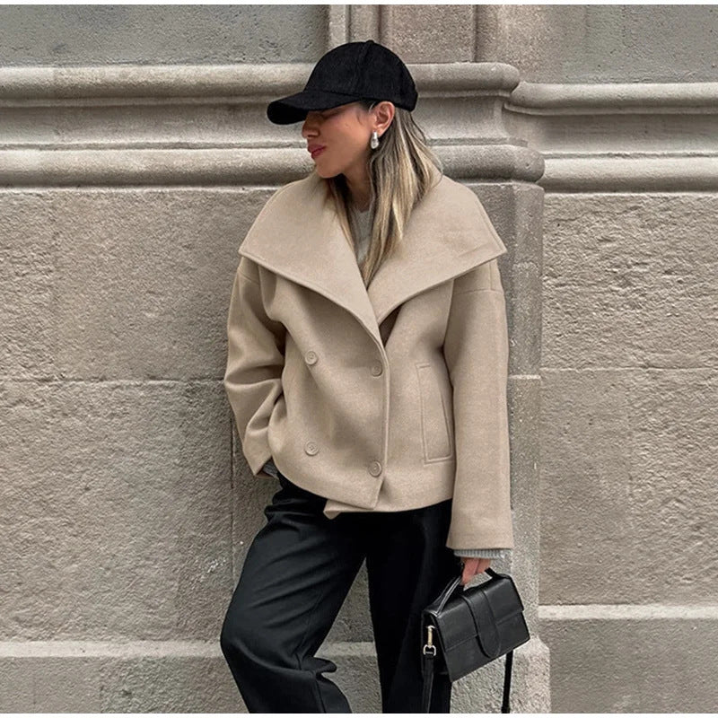 Damen Oversize Wollmantel EB