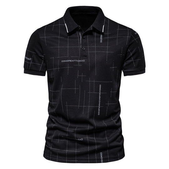 Herren Polohemd mit modernem Schnitt und grafischem Muster EB