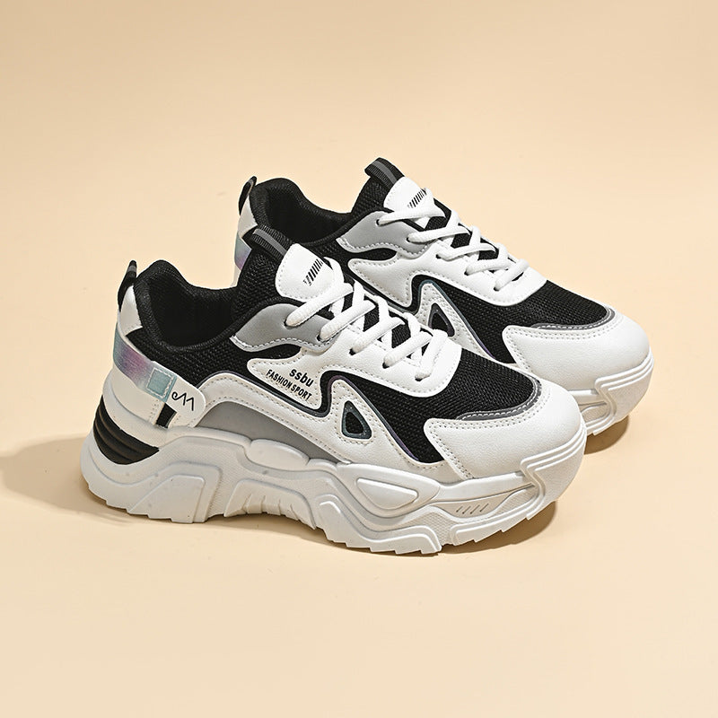 Damen Sportliche Chunky Sneakers mit atmungsaktiver Netzstruktur und stabiler Sohle EB