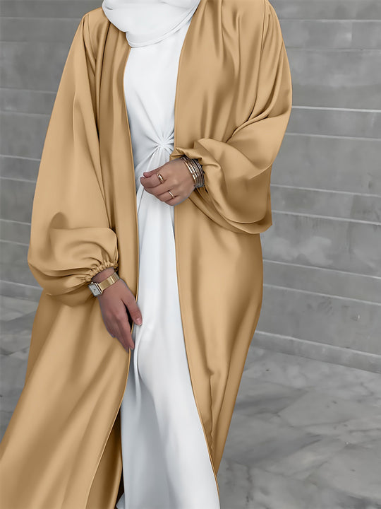 Damen Elegante Satinjacke mit weit geschnittenen Ärmeln EB