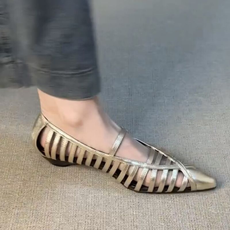 Damen Slingback Ballerinas mit raffiniertem Riemendesign EB