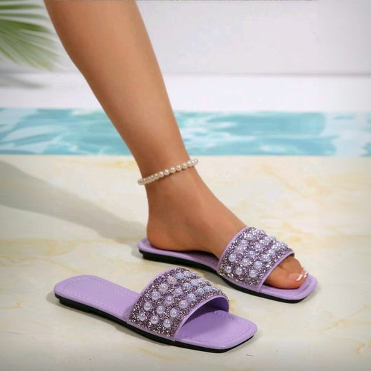 Damen Glamouröse Slides mit funkelnden Strassdetails EB
