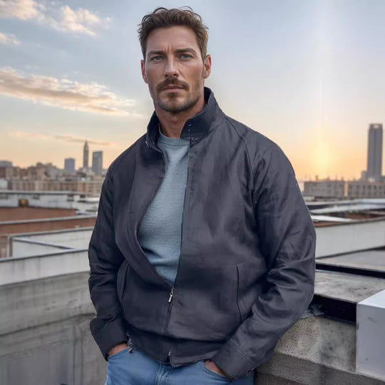 Herren leichte Übergangsjacke mit modernem Stehkragen EB