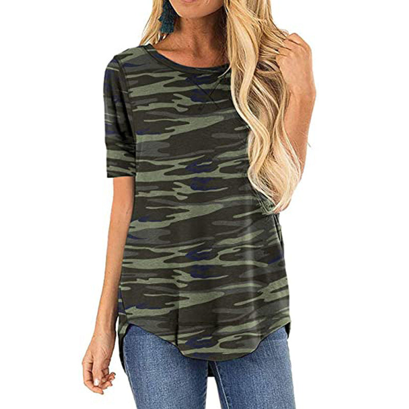 Damen T-Shirt mit modernem Leopardenmuster und lässigem Schnitt EB