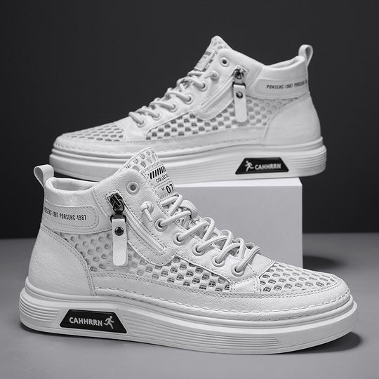 Damen modische High-Top Sneakers mit atmungsaktivem Netzdesign und rutschfester Laufsohle EB