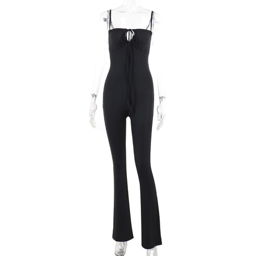 Damen Figurbetonter Jumpsuit mit raffinierter Schnürung EB