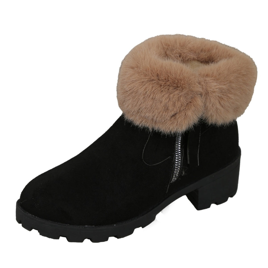 Damen Winterstiefel mit kuscheligem Fellkragen und rutschfester Sohle EB