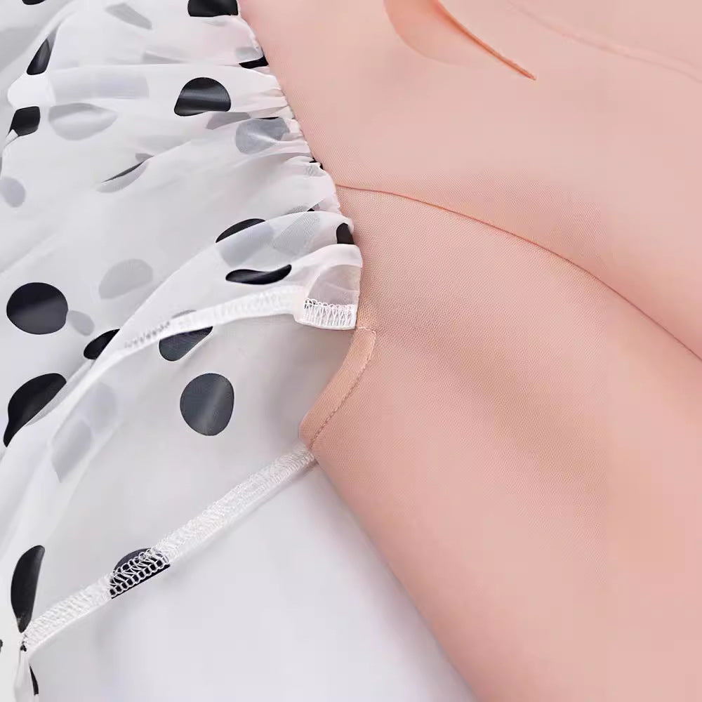Damen Figurbetontes Kleid mit transparenten Puffärmeln EB