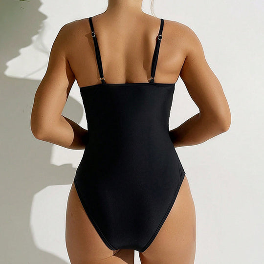 Damen Einteiler Badeanzug mit raffiniertem Mesh-Design EB