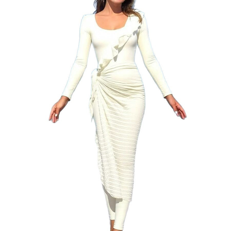 Damen Elegantes Sommerkleid mit Wickeloptik EB
