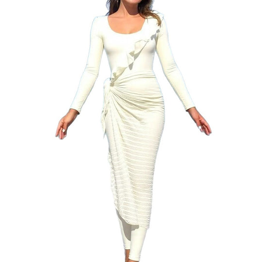 Damen Elegantes Sommerkleid mit Wickeloptik EB