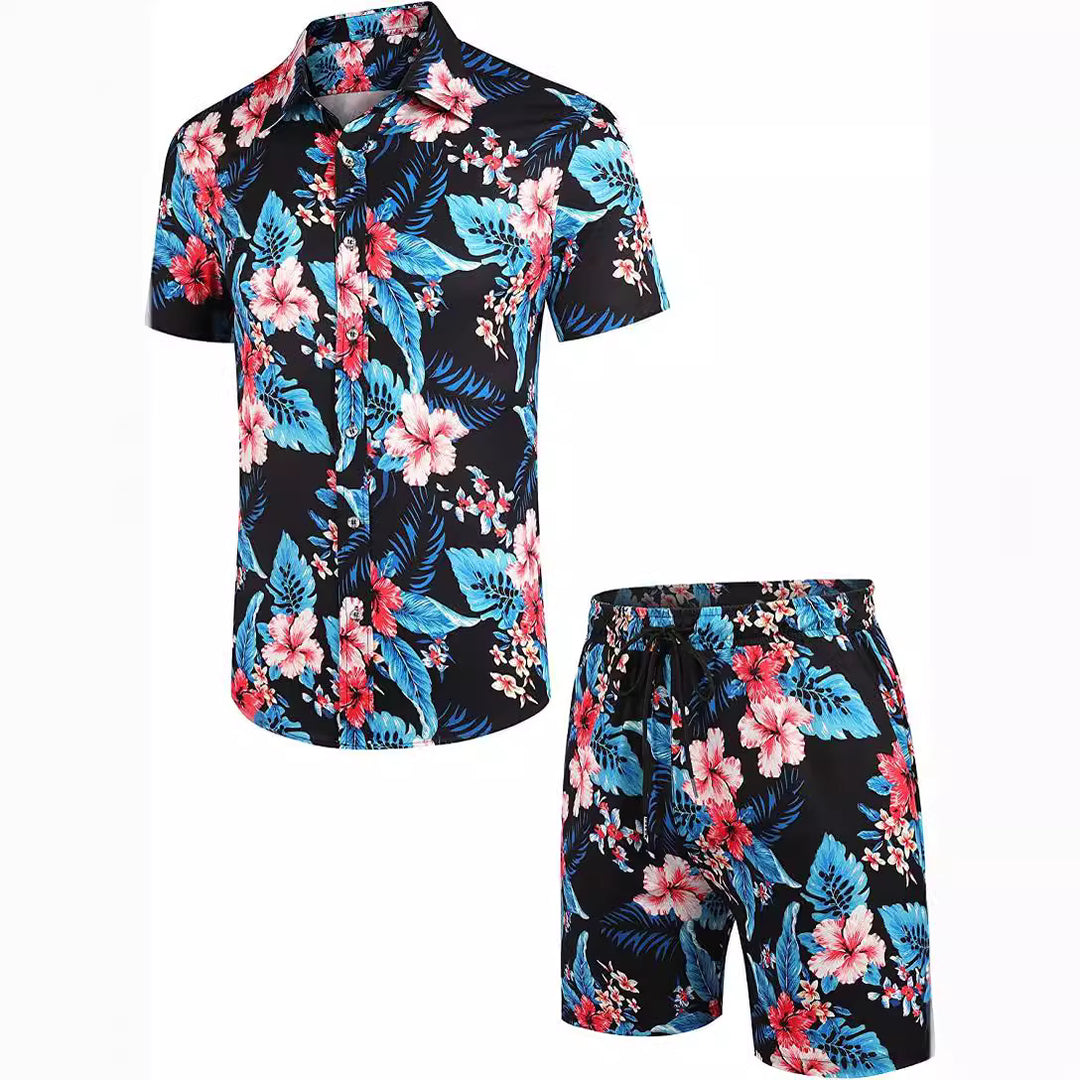 Herren kurzärmliges Hemd und Badeshorts Set EB