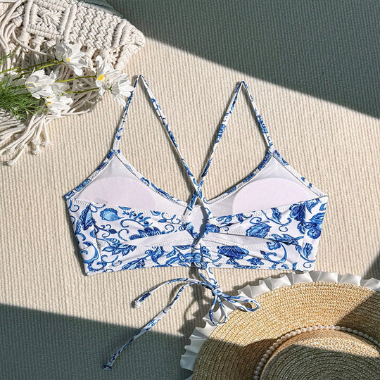 Damen Triangel-Bikini-Oberteil mit elegantem floralem Design EB