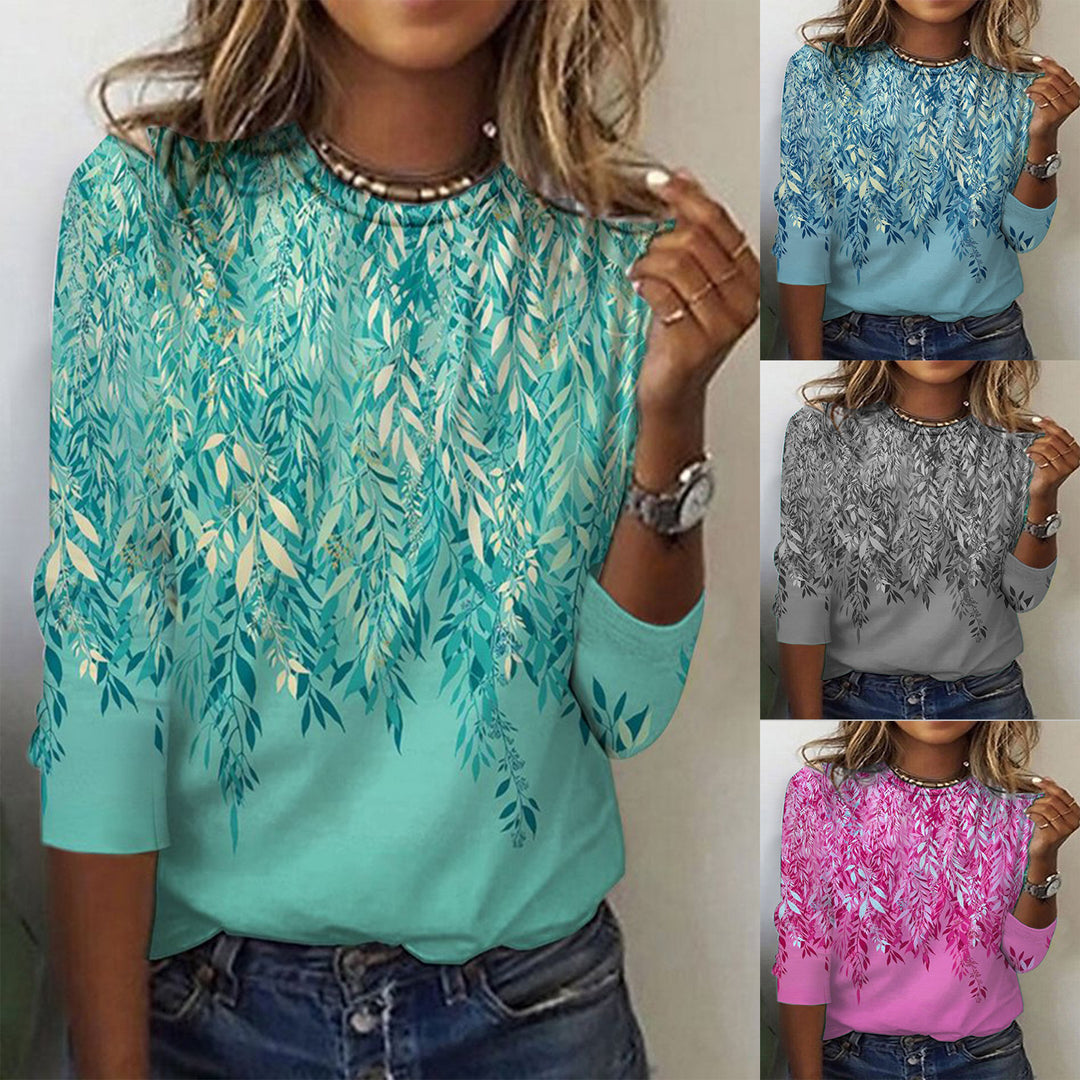 Damen Langarmshirt mit lebhaftem Blumenmuster EB