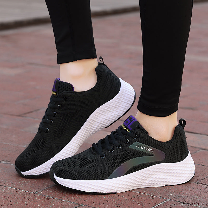 Damen nan nahtloser Strick-Sneaker mit elastischem Einstieg, Waben-Zwischensohle und anatomischem Komfortfußbett EB