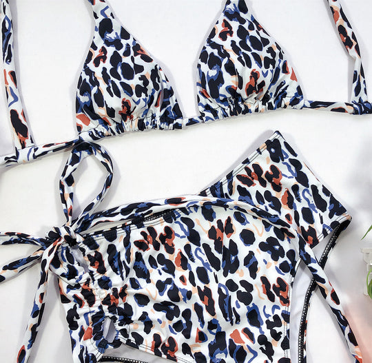 Damen Triangel-Bikini mit hohem Bund und modischem Wickelband EB