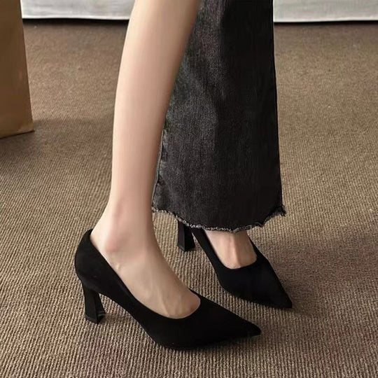 Damen elegante Business-Pumps mit dekorativem Absatz EB