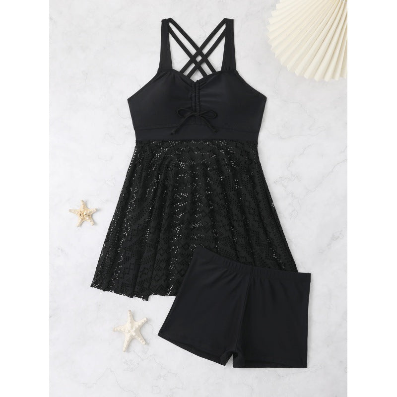Damen Strandkleid mit sportlichem Schnitt und integriertem Shorts EB