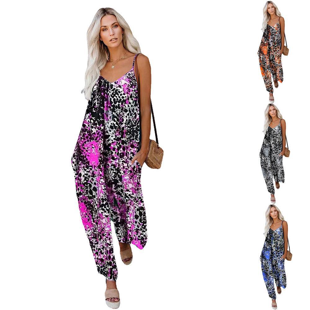 Damen Jumpsuit mit lässigem Schnitt und modischem Leopardenmuster EB