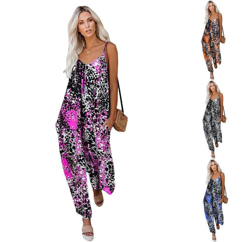 Damen Jumpsuit mit lässigem Schnitt und modischem Leopardenmuster EB