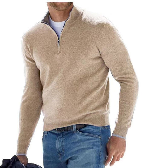 Damen nan leichter Sweatshirtpullover mit halbem Reißverschluss EB