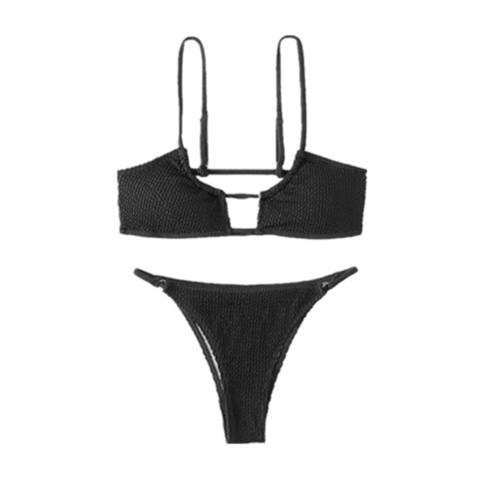 Damen Bikini-Set mit modernem Cut-Out und texturiertem Design EB